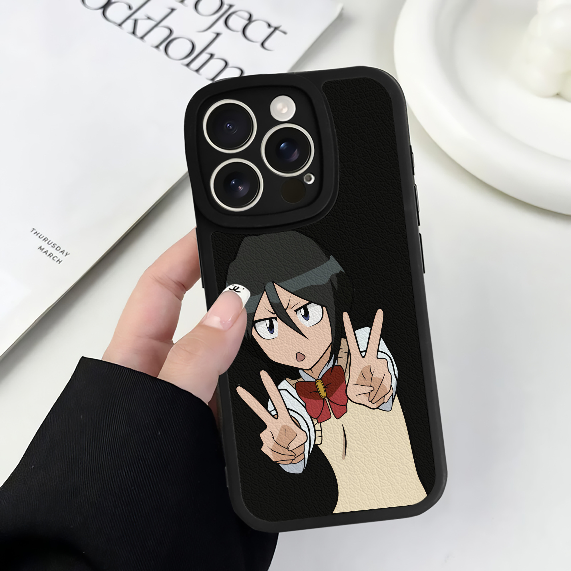（画像用） ブリーチ 朽木ルキア BLEACH Kuchiki Rukia 【iPhone 16シリーズ対応】シリコンスマホケース（レザー調） 材質：シリコン